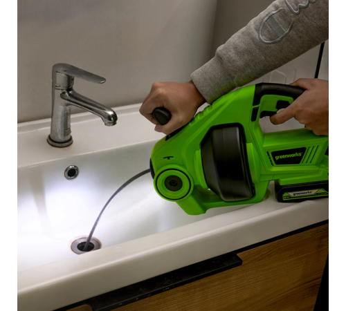 Трос сантехнический аккумуляторный Greenworks G24DA 24V (без АКБ и ЗУ)