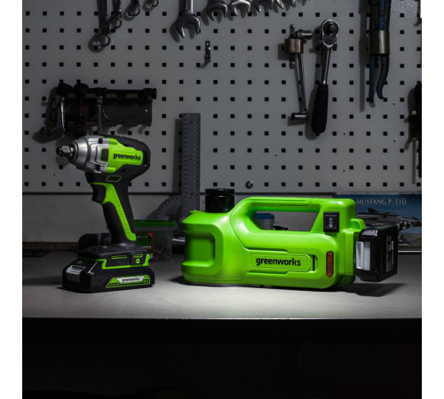 Домкрат автомобильный гидравлический аккумуляторный Greenworks G24JACK 24V, без АКБ и ЗУ