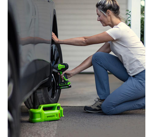 Домкрат автомобильный гидравлический аккумуляторный Greenworks G24JACK 24V, без АКБ и ЗУ