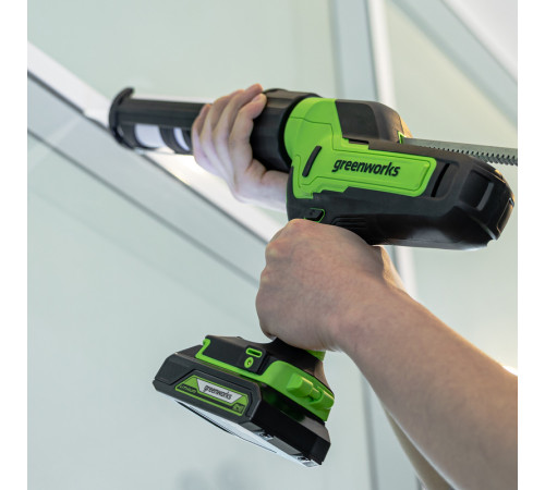 Пистолет для герметиков аккумуляторный Greenworks G24CAU 24V, 310 мл (без АКБ и ЗУ)