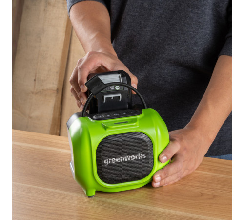 Беспроводная акустическая система аккумуляторная Greenworks GPT-MNBS 24V/220V, без АКБ и ЗУ