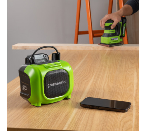 Беспроводная акустическая система аккумуляторная Greenworks GPT-MNBS 24V/220V, без АКБ и ЗУ