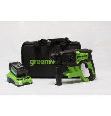 Перфоратор аккумуляторный Greenworks 24V GD24SDS2 (1хАКБ 4Ач и ЗУ) 2Дж в сумке