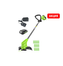 Триммер аккумуляторный Greenworks 24V G24LT251 (1хАКБ 2Ач и ЗУ) 25см