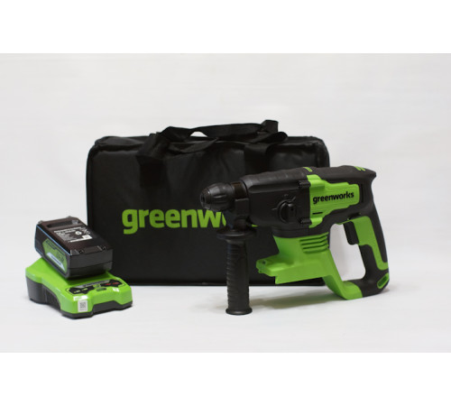Перфоратор аккумуляторный Greenworks 24V GD24SDS2 (1хАКБ 4Ач и ЗУ) 2Дж в сумке