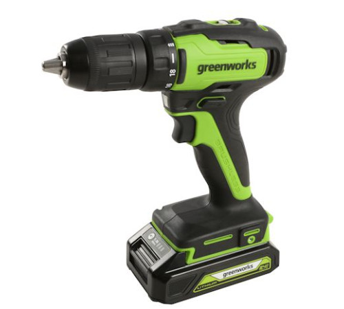 Дрель-шуруповерт Greenworks GD24DD35K2 3704007UA (с 1-м АКБ, кейс)