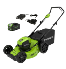 Газонокосилка аккумуляторная Greenworks 40V GD40LM46HP (1хАКБ 4Ач и ЗУ) 46см
