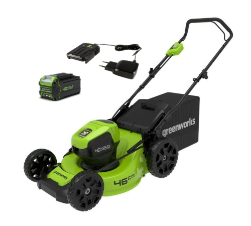 Газонокосилка аккумуляторная Greenworks 40V GD40LM46HP (1хАКБ 4Ач и ЗУ) 46см