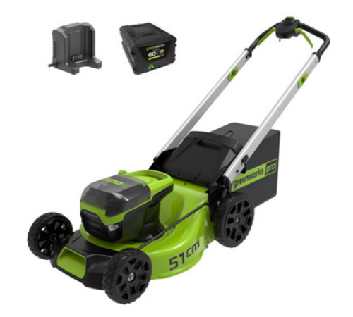 Газонокосилка аккумуляторная Greenworks 60V GD60LM51SPK4 (1хАКБ 4Ач и ЗУ) 51см самоходная