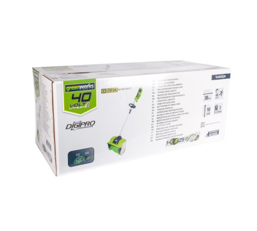 Снегоуборщик аккумуляторный Greenworks 40V GD40SSK4 (1хАКБ 4Ач и ЗУ) 30см