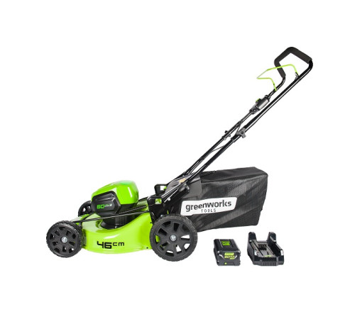 Газонокосилка аккумуляторная Greenworks 60V GD60LM46HP (1хАКБ 4Ач и ЗУ) 46см
