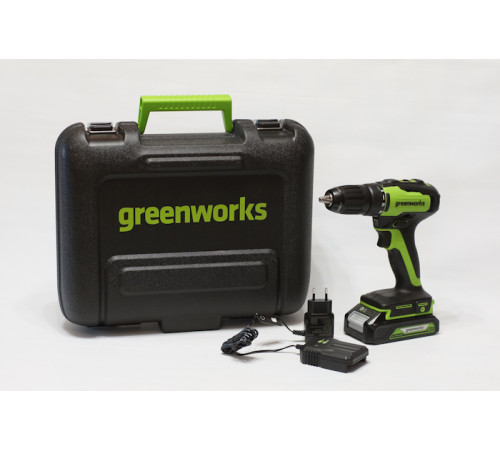Дрель-шуруповерт Greenworks GD24DD35K2 3704007UA (с 1-м АКБ, кейс)