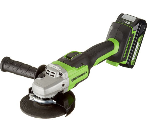 Угловая шлифовальная машина аккумуляторная Greenworks 24V GD24AGK2 (1хАКБ 2 Ач и ЗУ) в сумке