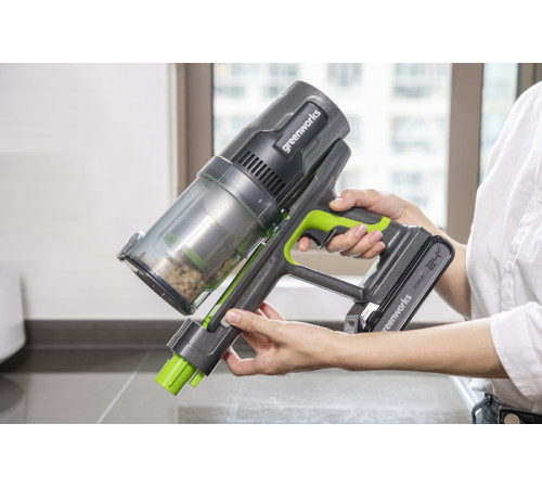 Пылесос вертикальный аккумуляторный Greenworks 24V G24SVK4 (1хАКБ 4Ач и ЗУ)