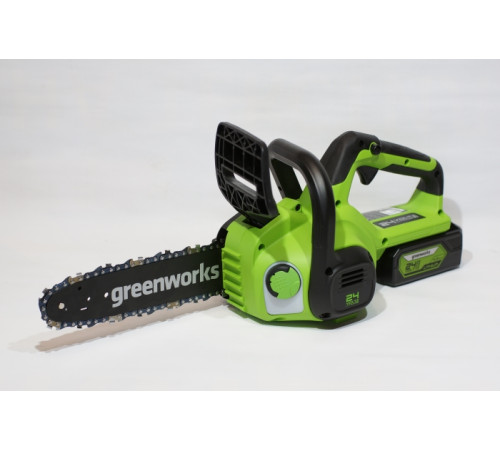 Цепная пила аккумуляторная Greenworks 24V G24CS25K2 (1хАКБ 2Ач и ЗУ) 25см