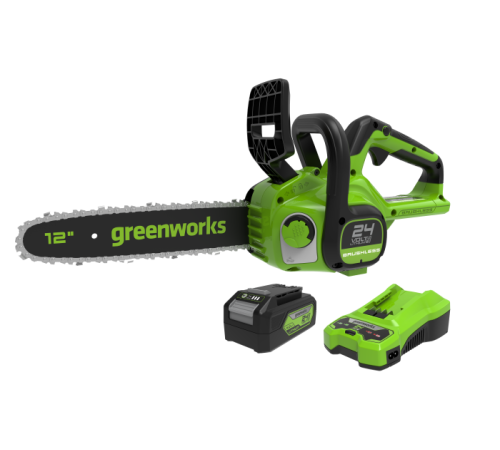 Цепная пила аккумуляторная Greenworks 24V GD24CS30 (1xАКБ 2Ач и ЗУ) 30см