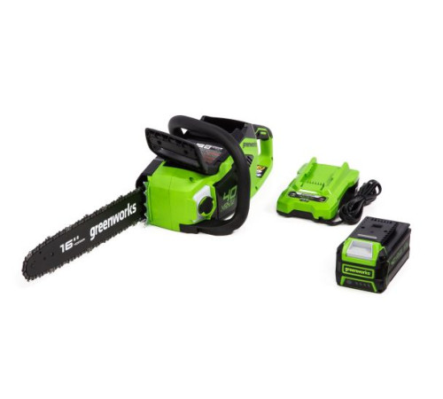 Цепная пила аккумуляторная Greenworks 40V GD40CS18K2 (1хАКБ 2Ач и ЗУ) 40см