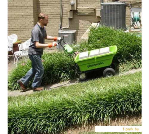 Садовая тележка самоходная Greenworks 40V G40GCK4 (1хАКБ 4 Ач и ЗУ) 106л