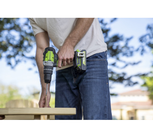 Дрель-шуруповерт ударная аккумуляторная Greenworks 24V GD24DD60K2 (1хАКБ 2Ач и ЗУ) 60Нм в кейсе