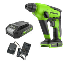 Перфоратор аккумуляторный Greenworks 24V GD24SDS1K2 (1хАКБ 2Ач и ЗУ) 1.2Дж
