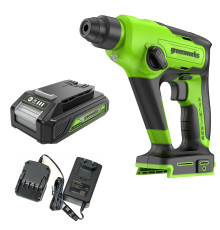 Перфоратор аккумуляторный Greenworks 24V GD24SDS1K2 (1хАКБ 2Ач и ЗУ) 1.2Дж