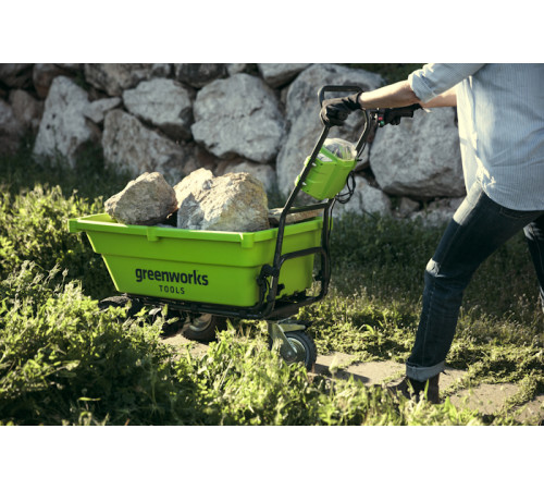 Садовая тележка самоходная Greenworks 40V G40GCK4 (1хАКБ 4 Ач и ЗУ) 106л