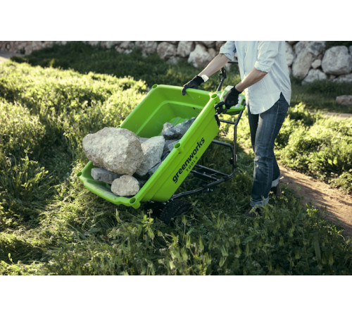 Садовая тележка самоходная Greenworks 40V G40GCK4 (1хАКБ 4 Ач и ЗУ) 106л