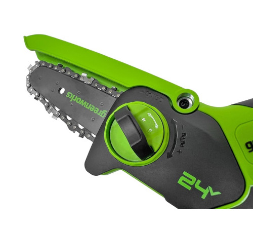 Цепная мини пила аккумуляторная Greenworks 24V G24MCS10 (без АКБ и ЗУ) 10см