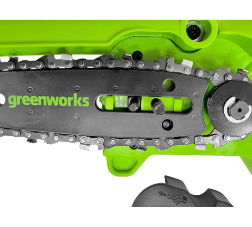 Цепная мини пила аккумуляторная Greenworks 24V G24MCS10K2 (1хАКБ 2Ач и ЗУ) 10см