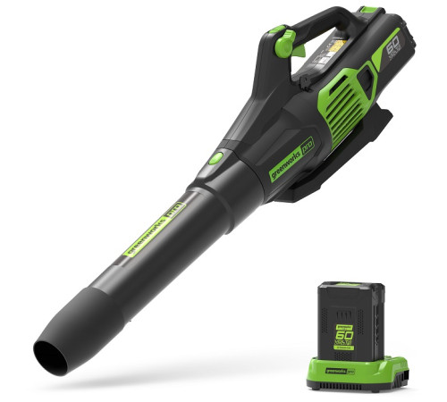 Воздуходув аккумуляторный Greenworks 60V GD60ABK4 (1хАКБ 4 Ач и ЗУ)