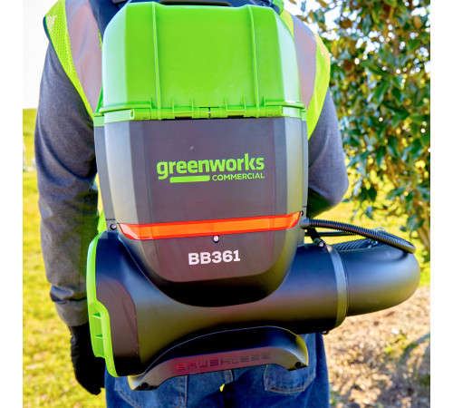 Воздуходув аккумуляторный ранцевый Greenworks 82V GD82BP2, бесщеточный, без АКБ и ЗУ