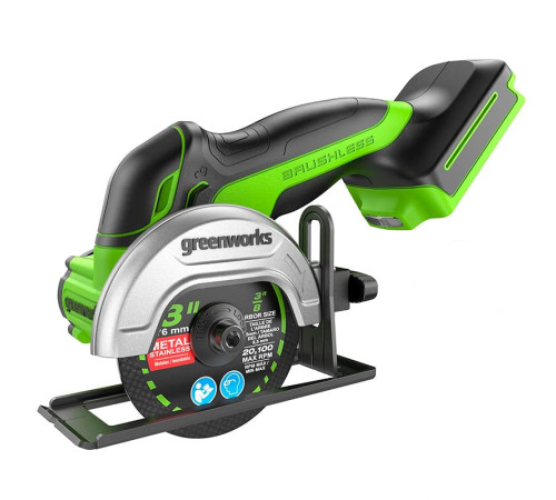 Углошлифовальная машина аккумуляторная Greenworks GD24UCS 24V, бесщеточная, 76 мм, без АКБ и ЗУ