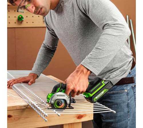 Углошлифовальная машина аккумуляторная Greenworks GD24UCS 24V, бесщеточная, 76 мм, без АКБ и ЗУ