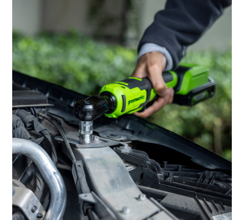 Гайковерт-трещотка аккумуляторный Greenworks 24V GD24RW 1/2 бесщеточный (без АКБ и ЗУ), сумка