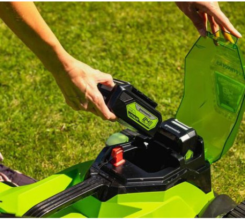 Газонокосилка аккумуляторная Greenworks 24V*2 G24X2LM41K2x (с 2хАКБ 4Ач и ЗУ) 41 см