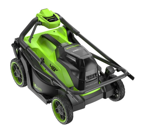 Газонокосилка аккумуляторная Greenworks 24V*2 GD24X2LM361 (2хАКБ 4Ач и ЗУ) 36 см б/щ