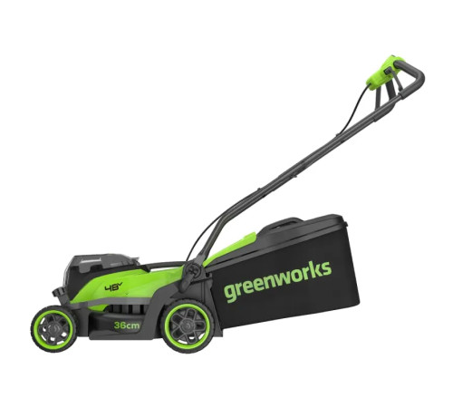 Газонокосилка аккумуляторная Greenworks 24V*2 GD24X2LM361 (2хАКБ 4Ач и ЗУ) 36 см б/щ