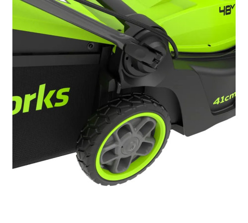 Газонокосилка аккумуляторная Greenworks 24V*2 GD24X2LM411 (2хАКБ 4Ач и ЗУ) 41 см б/щ