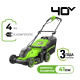 Газонокосилка аккумуляторная Greenworks 40V GD40LM411 (1хАКБ 4Ач и ЗУ) 41 см б/щ