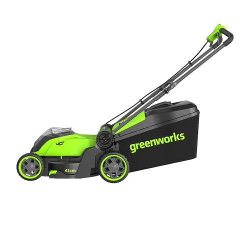 Газонокосилка аккумуляторная Greenworks 40V GD40LM411 (1хАКБ 4Ач и ЗУ) 41 см б/щ