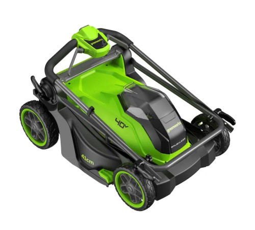 Газонокосилка аккумуляторная Greenworks 40V GD40LM411 (1хАКБ 4Ач и ЗУ) 41 см б/щ