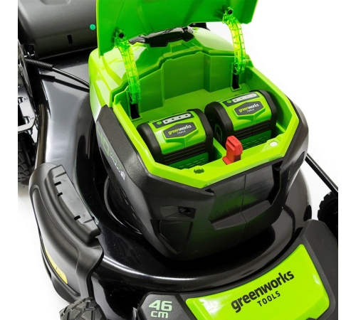 Газонокосилка аккумуляторная Greenworks 40V GD40LM46SPK4 (1хАКБ 8Ач и ЗУ) 46см самоходная