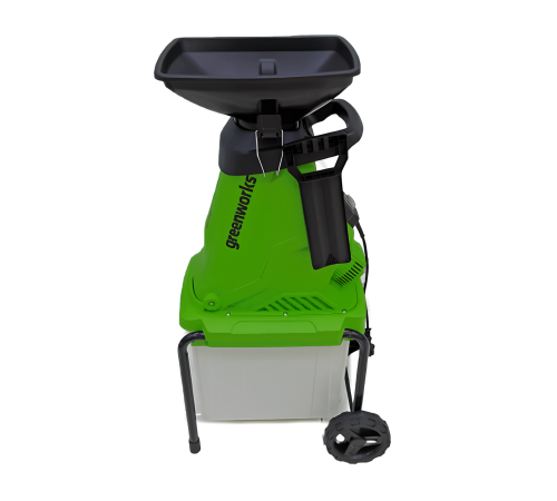 Измельчитель садовый электрический Greenworks 220 В, 2800 Вт с контейнером