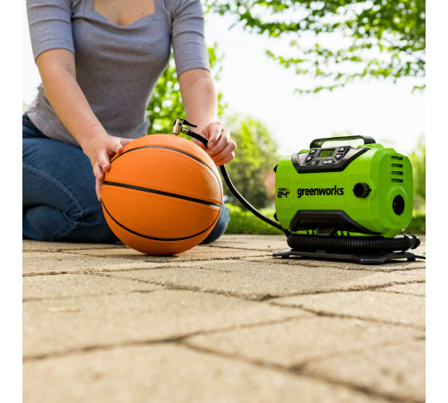 Компрессор автомобильный аккумуляторный Greenworks ACG301 24V/12V (от сети автомобиля), без АКБ и ЗУ