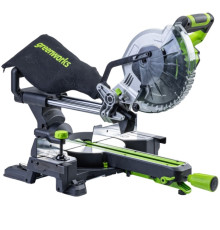 Пила торцовочная Greenworks GD24MS216 24V бесщеточная с протяжкой (1хАКБ 5Ач и ЗУ)