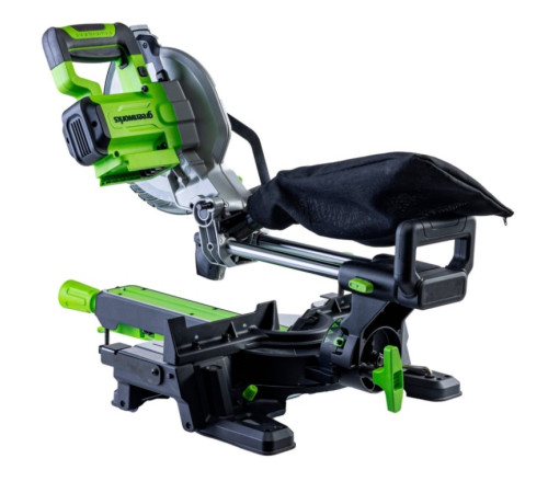 Пила торцовочная Greenworks GD24MS216 24V бесщеточная с протяжкой (1хАКБ 5Ач и ЗУ)