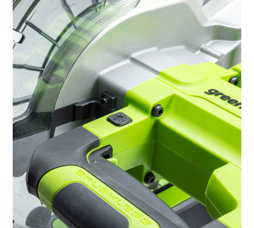 Пила торцовочная Greenworks GD24MS216 24V бесщеточная с протяжкой (без АКБ и ЗУ)