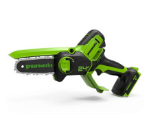 Цепная мини пила аккумуляторная Greenworks 24V GD24CSMNX (1хАКБ 2Ач и ЗУ) 15см