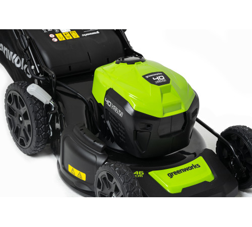 Газонокосилка аккумуляторная Greenworks 40V GD40LM46SP (1хАКБ 5Ач и ЗУ) 46см самоходная