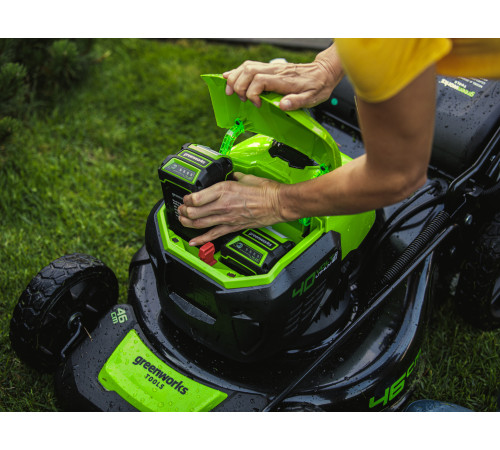 Газонокосилка аккумуляторная Greenworks 40V GD40LM46SP (1хАКБ 5Ач и ЗУ) 46см самоходная